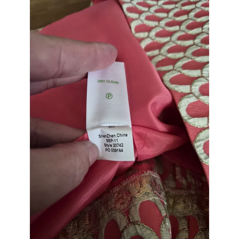 Lilly Pulitzer Josephina Strapless Dress Size 10‎ Coral Scallop Jacquard New - Picture 9 of 10
